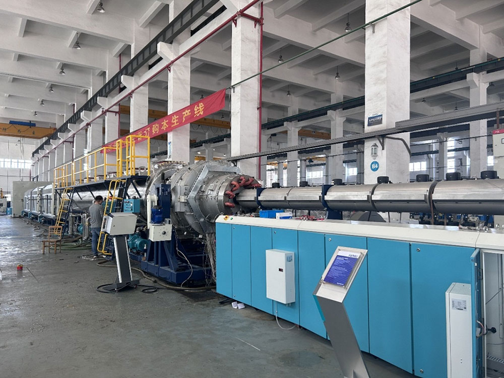 Congratulations to Fangli PE1200U polyethylene pipe extrusion complete set of equipment for successfully completing the acceptance